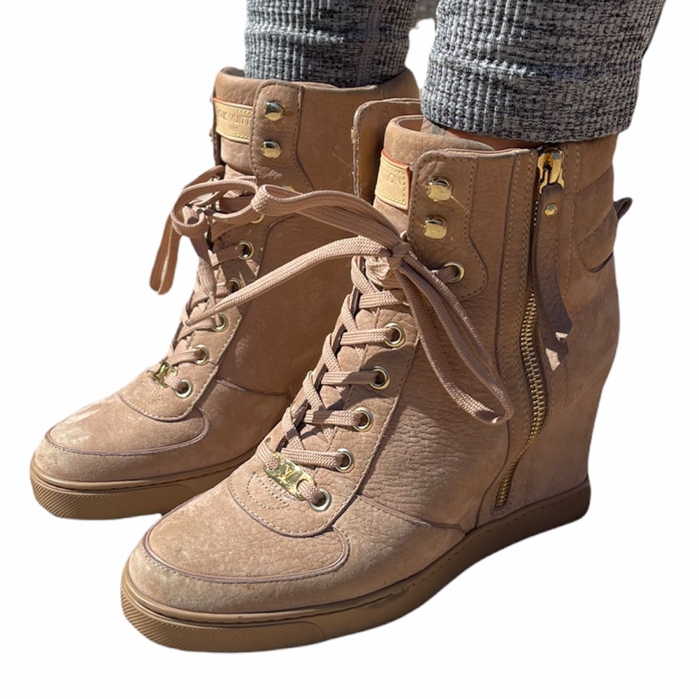 My Louis Vuitton Lace Up Wedge Ankle Boots - Picture 3 of 10